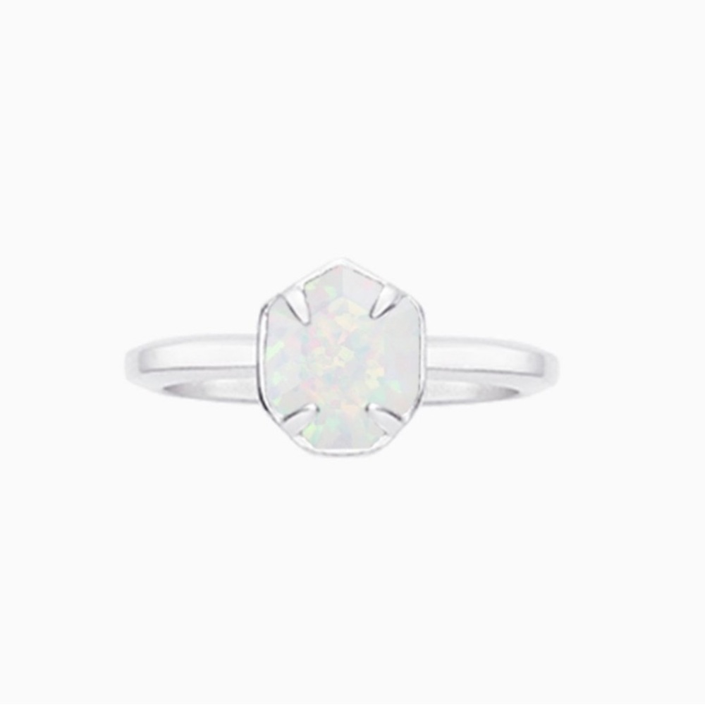 Kendra Scott Color Bar Calvin Ring White Kyocera Opal
